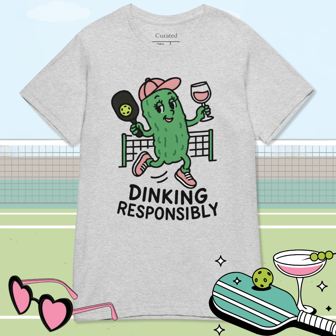 Dinking Responsibly Women's Basic Softstyle White T-Shirt - For the Pickleball Lover
