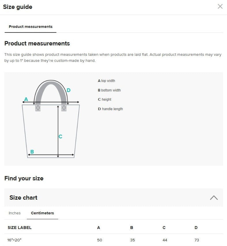Measurement guide for a handbag with labeled dimensions on a white background