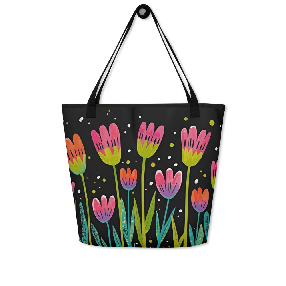 Floral Bloom Tote Bag – bold garden lover design