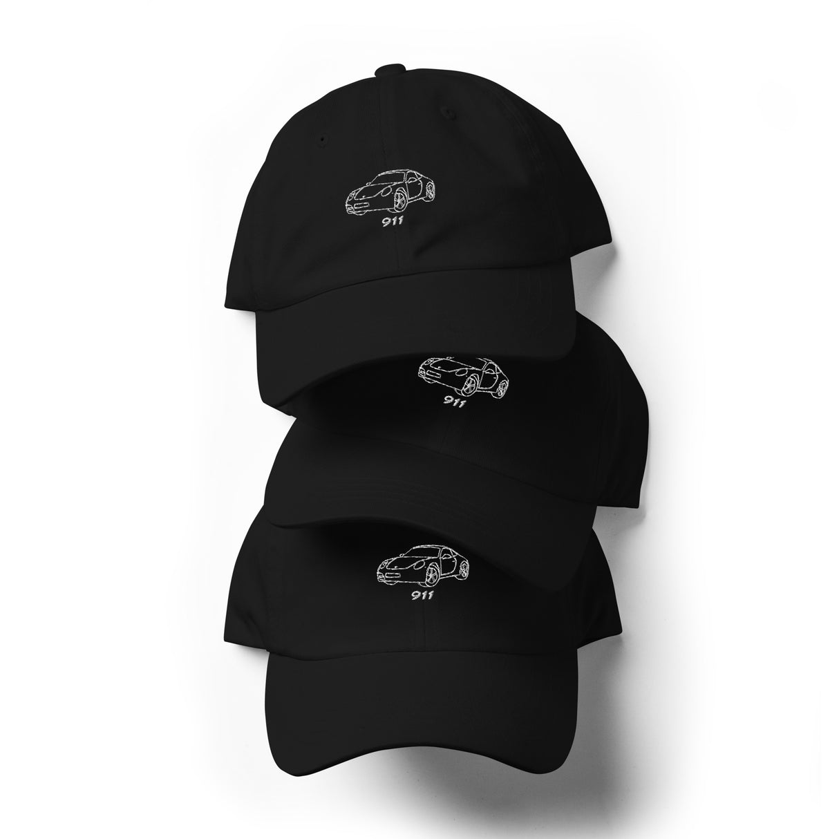 Porsche Outline Embroidered Dad Hat – For the Sports Car Enthusiast