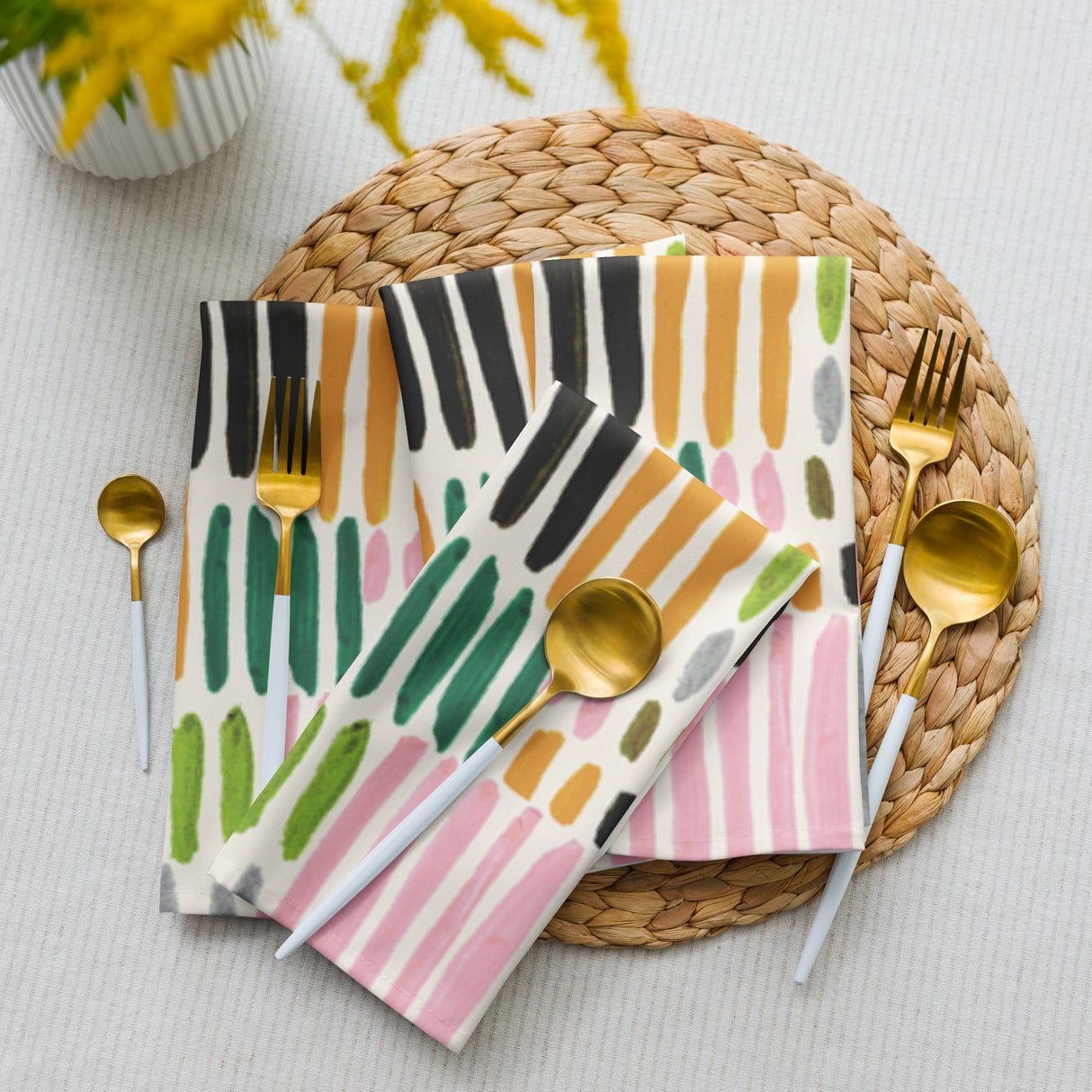 Brushstrokes & Balance Cloth Napkin Set – For the Entertainer