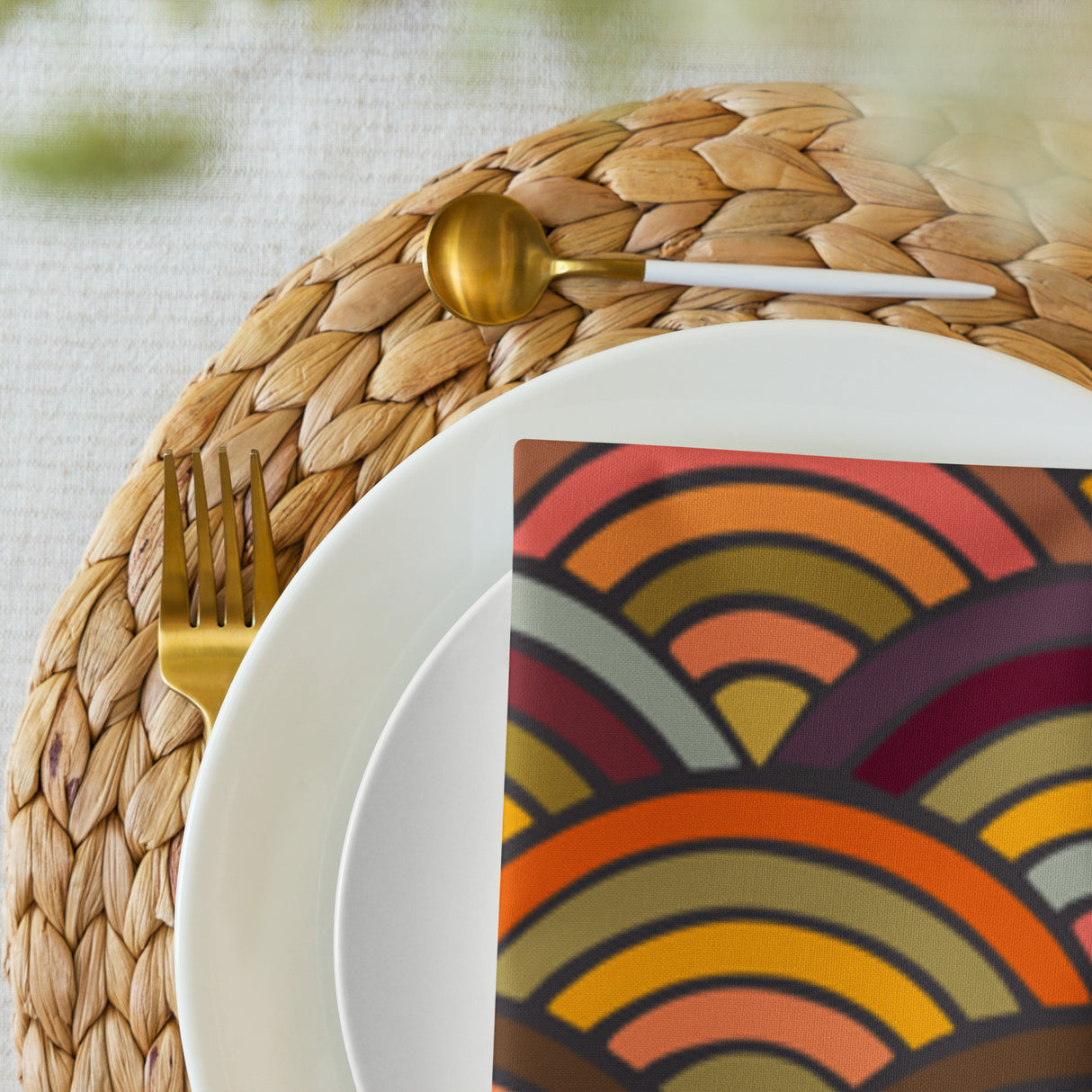 Retro Waves Cloth Napkin Set - Dining Edition