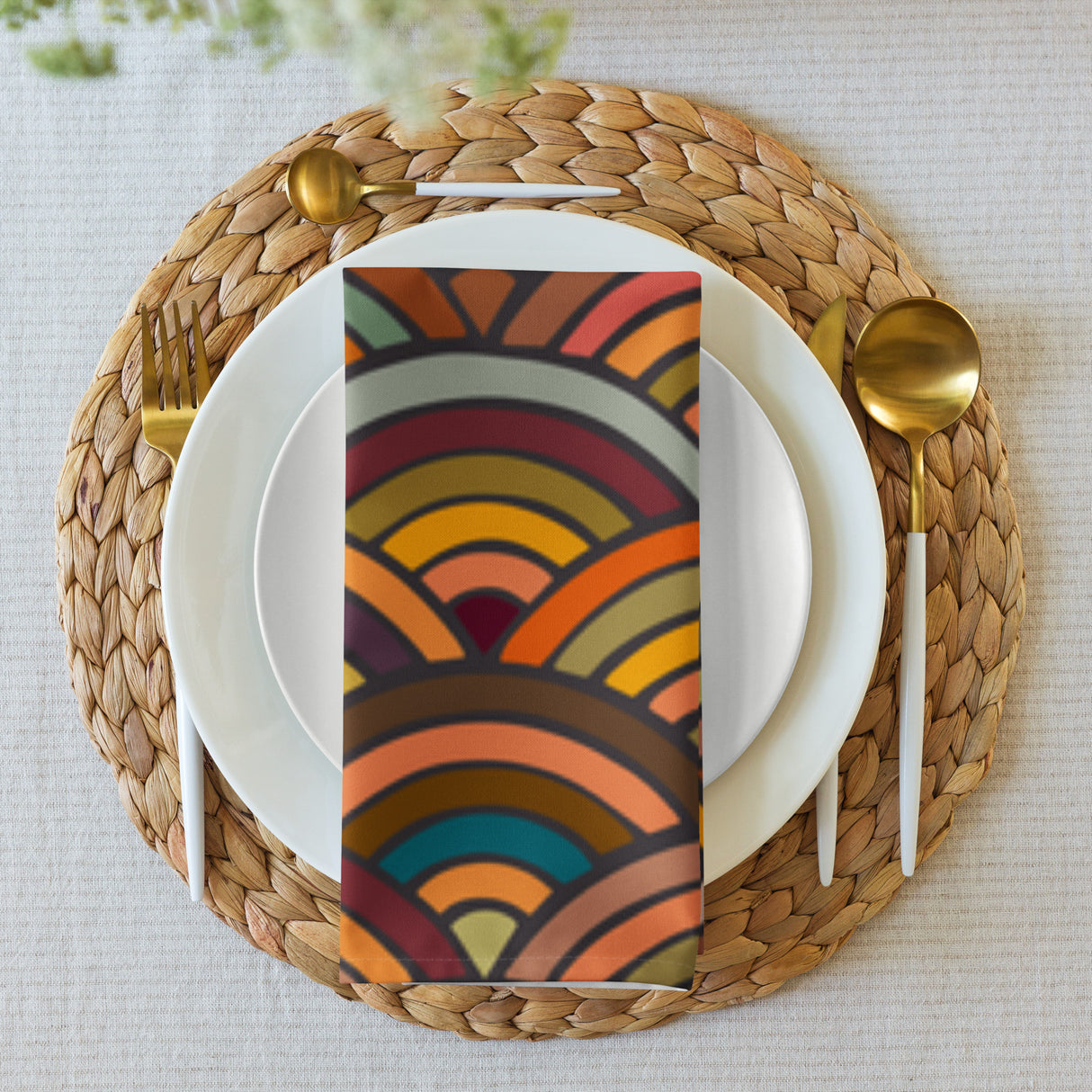 Retro Waves Cloth Napkin Set - Dining Edition