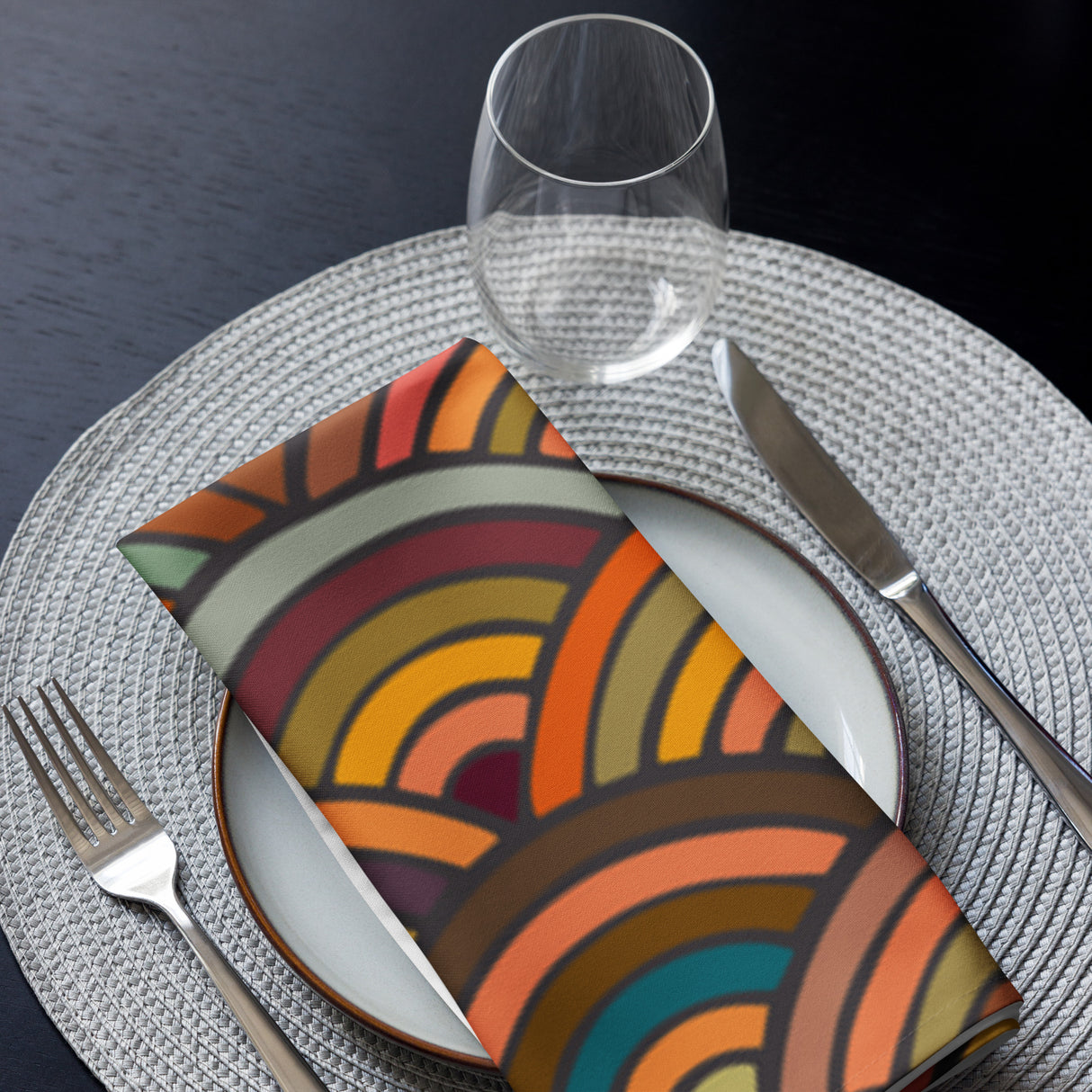 Retro Waves Cloth Napkin Set - Dining Edition
