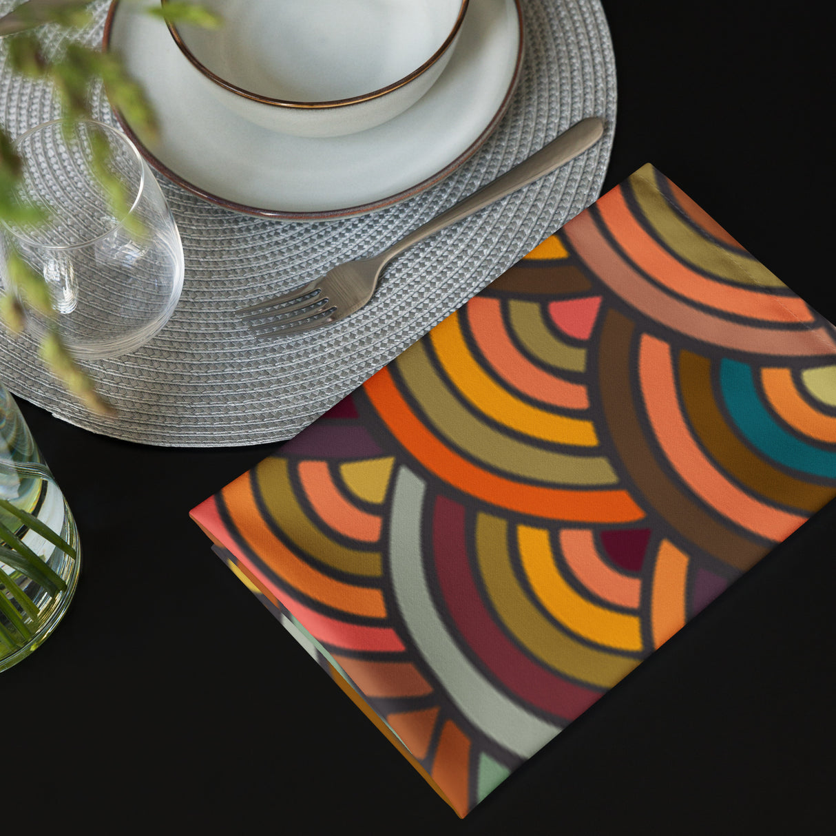 Retro Waves Cloth Napkin Set - Dining Edition
