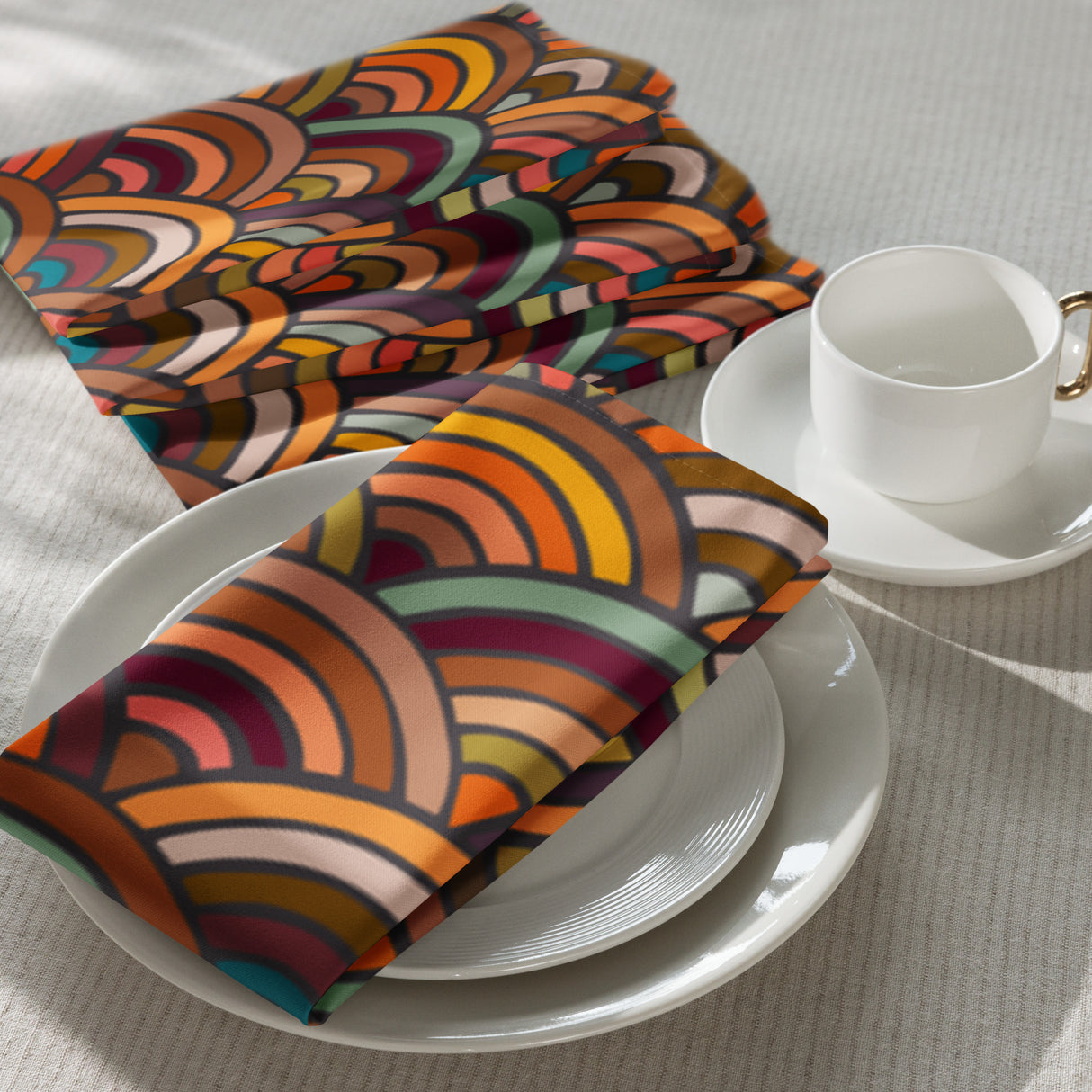 Retro Waves Cloth Napkin Set - Dining Edition