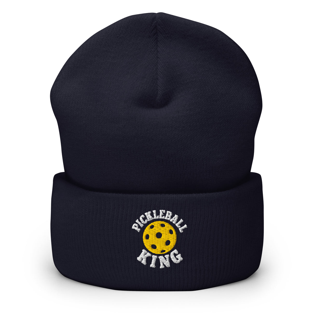 Pickleball King Embroidered Cuffed Black Beanie - For the Pickleball Lover
