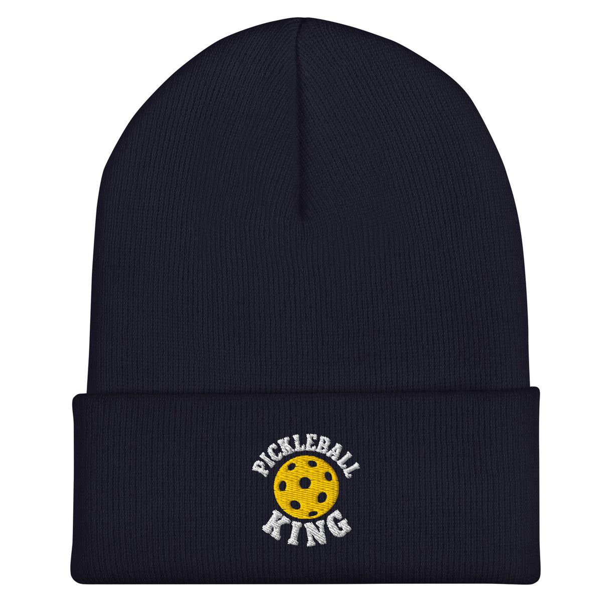 Pickleball King Embroidered Cuffed Black Beanie - For the Pickleball Lover
