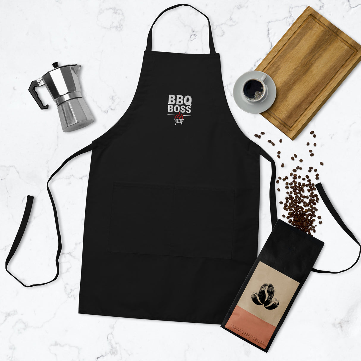 BBQ Boss Embroidered Apron Black Apron - For the BBQ Boss