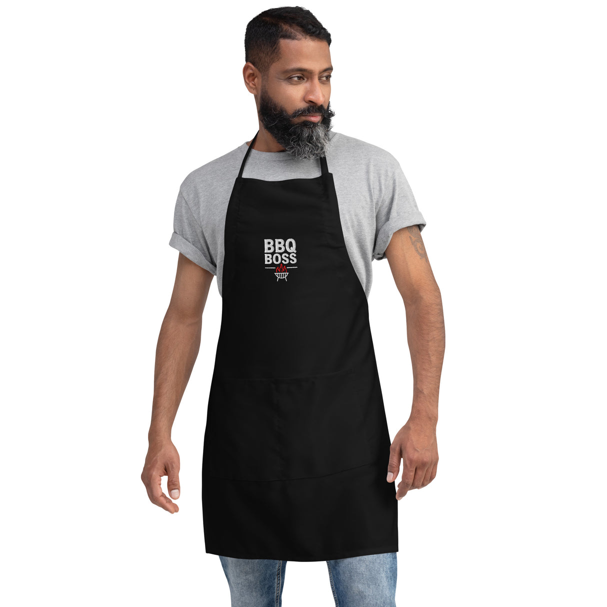 BBQ Boss Embroidered Apron Black Apron - For the BBQ Boss