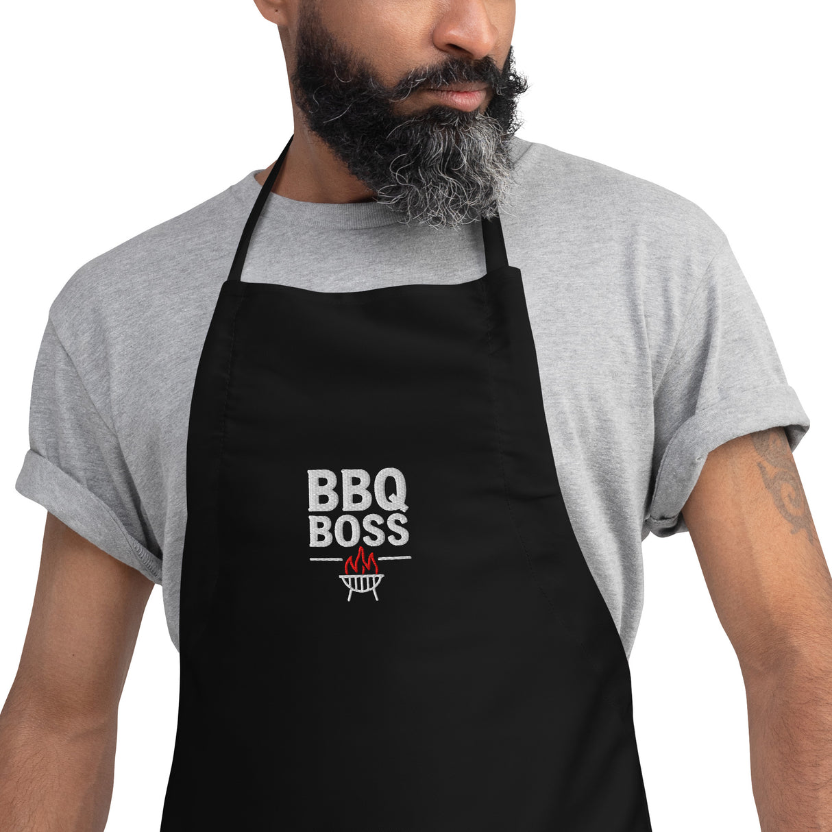 BBQ Boss Embroidered Apron Black Apron - For the BBQ Boss