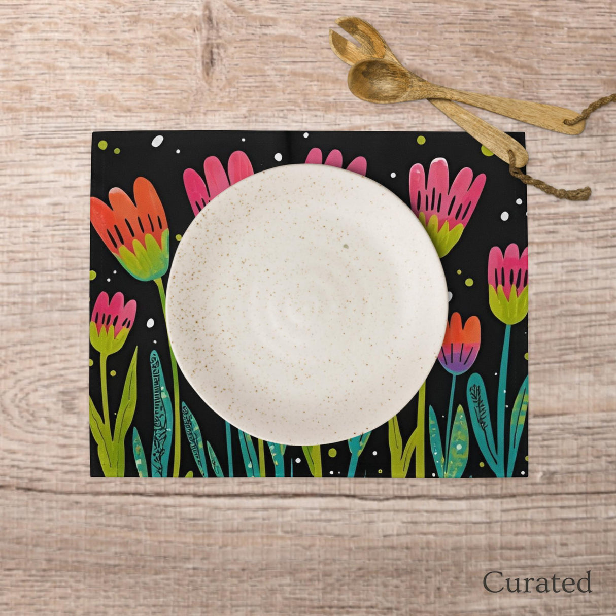 Floral placemats in vibrant bloom design – set of 4