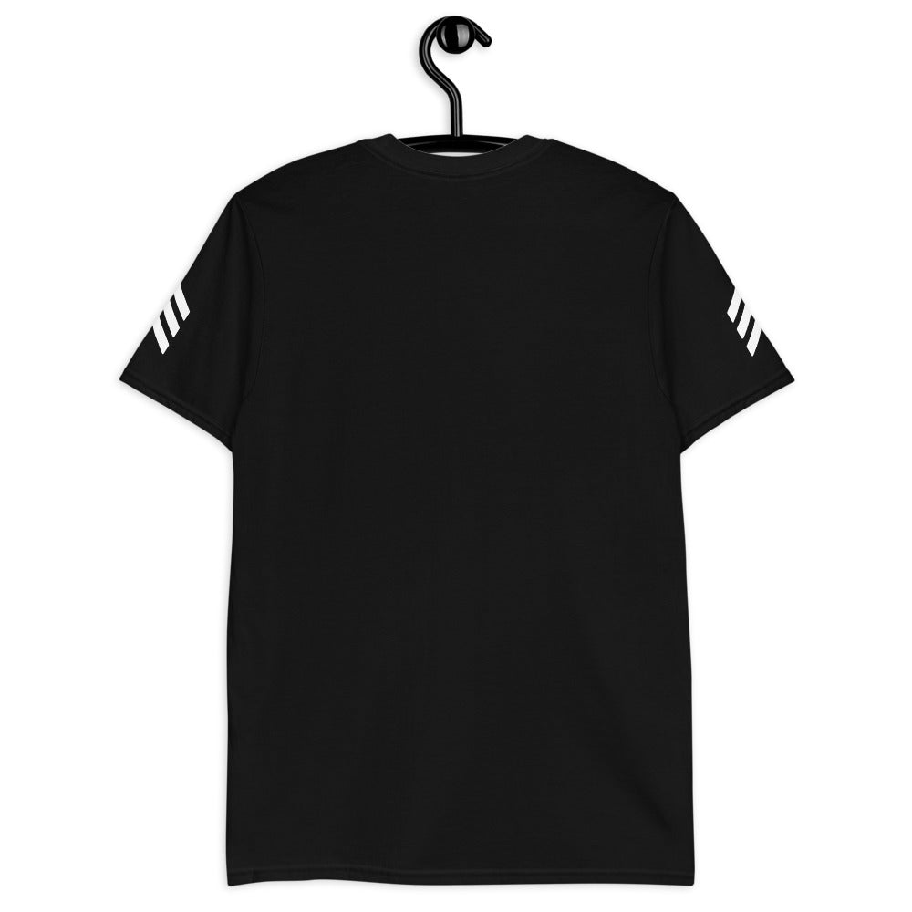 Grill Sergeant Unisex Black T-Shirt with Sleeve Chevrons - For the BBQ Boss