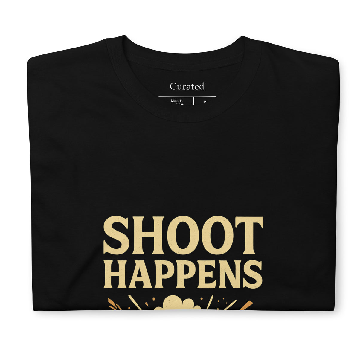 Shoot Happens Unisex Black T-Shirt - For the Clay Target Shooting Enthusiast