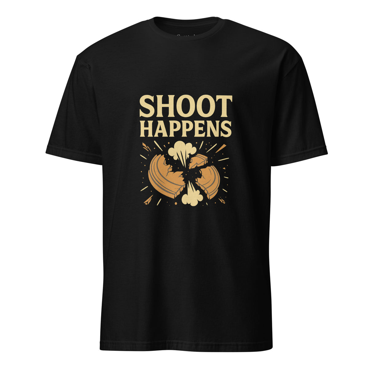 Shoot Happens Unisex Black T-Shirt - For the Clay Target Shooting Enthusiast