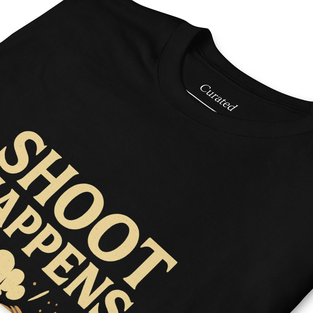 Shoot Happens Unisex Black T-Shirt - For the Clay Target Shooting Enthusiast