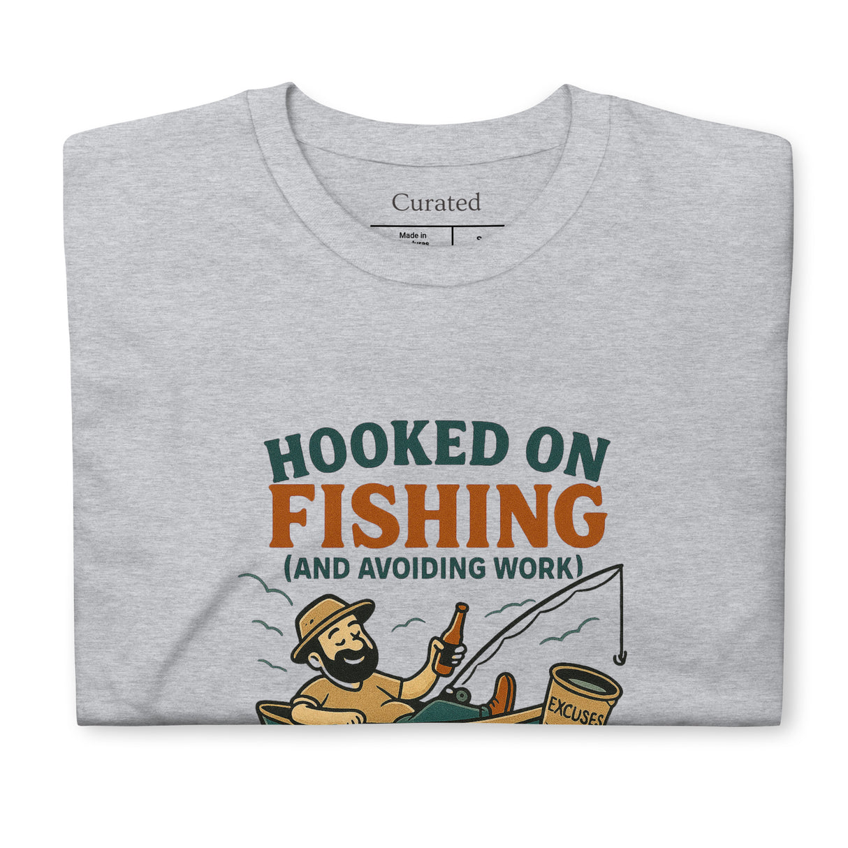 Hooked on Fishing and Avoiding Work Unisex Sports Grey T-Shirt - For the Fishing Lover