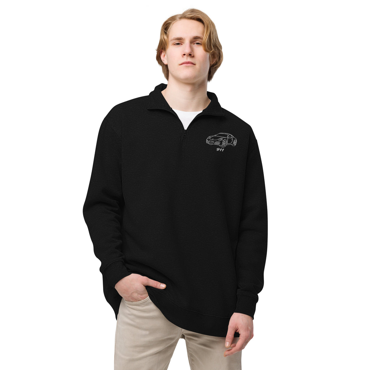 Iconic Sports Car Outline Embroidered Fleece Pullover – For the Sports Car Enthusiast