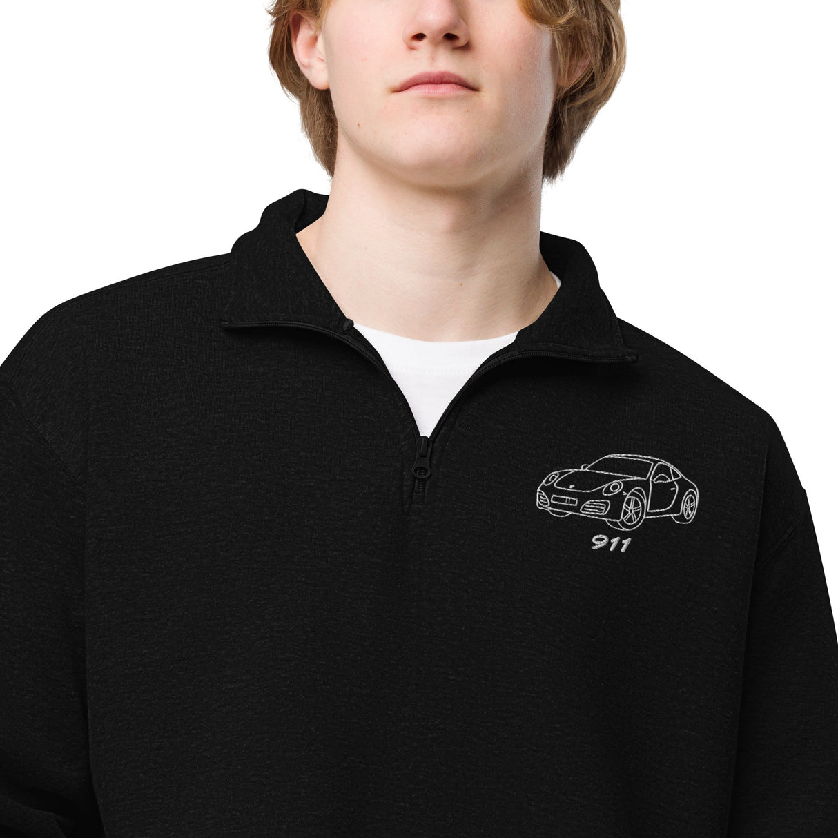 Iconic Sports Car Outline Embroidered Fleece Pullover – For the Sports Car Enthusiast