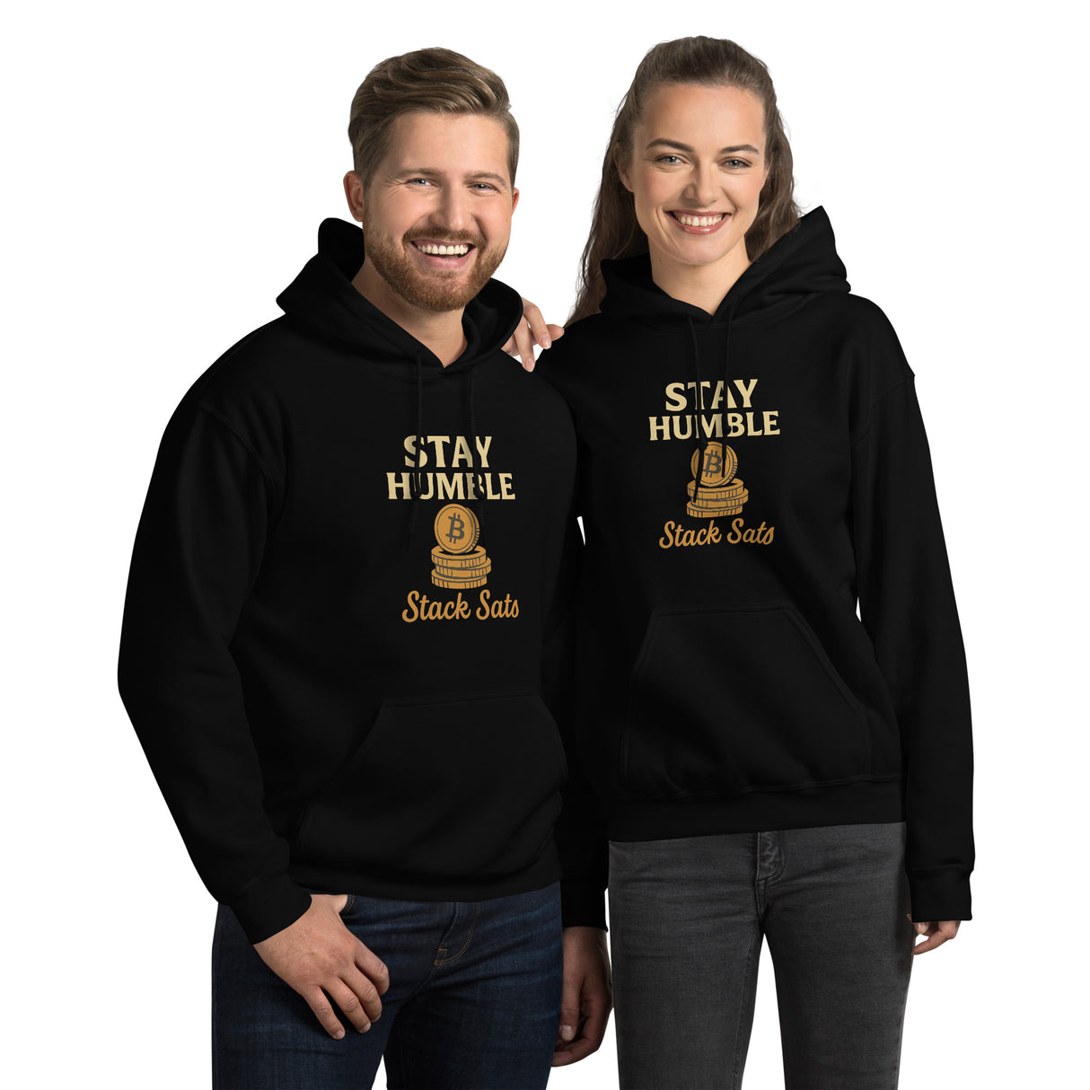 Stay Humble Stack Sats Unisex Heavy Blend Black Hoodie – For Bitcoin Lovers