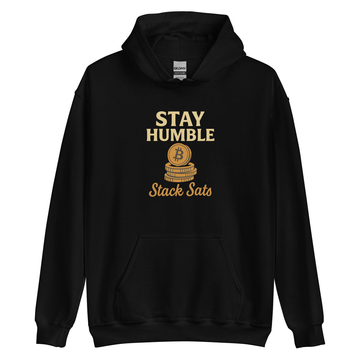 Stay Humble Stack Sats Unisex Heavy Blend Black Hoodie – For Bitcoin Lovers
