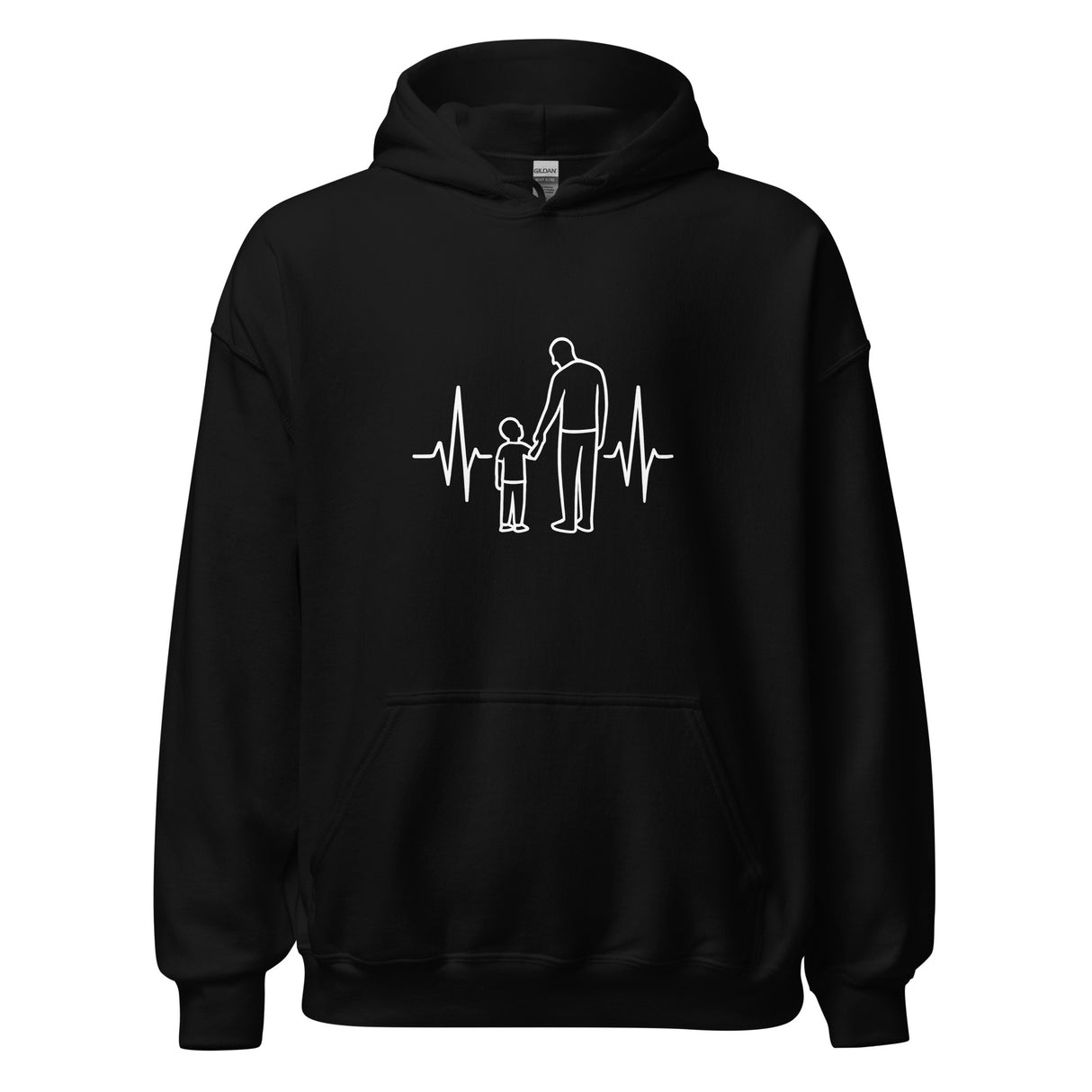 Father & Son Heartbeat Unisex Heavy Blend Black Hoodie – For the Dad Who Matters Most