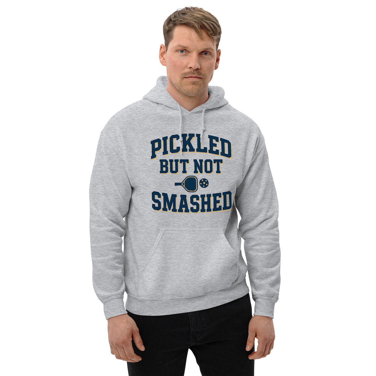 Pickled but Not Smashed Unisex Heavy Blend Light Grey Hoodie – For the Pickleball Lover