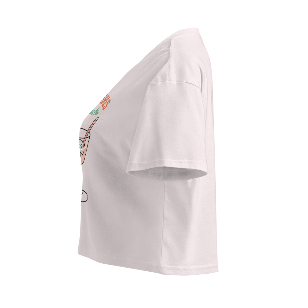 Hot Flushes, Cold Drinks Women's Pink Crop Top - For the Midlife Warrior