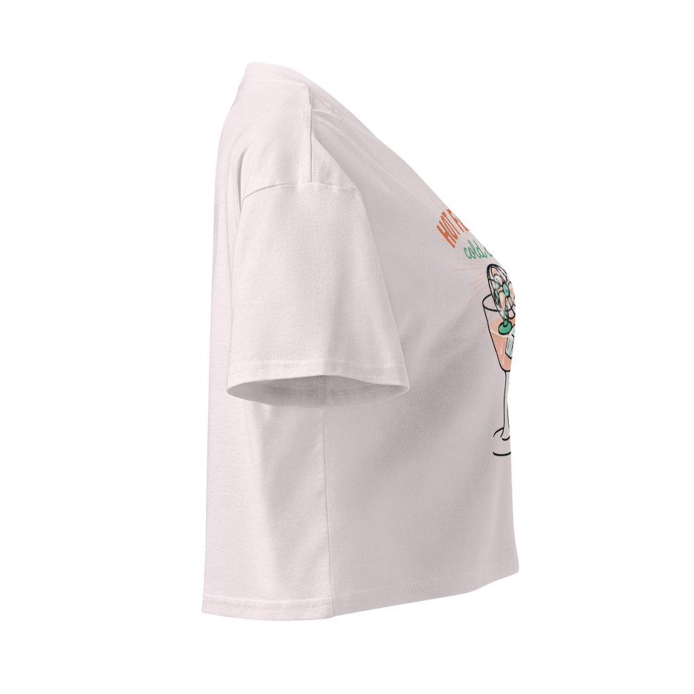 Hot Flushes, Cold Drinks Women's Pink Crop Top - For the Midlife Warrior