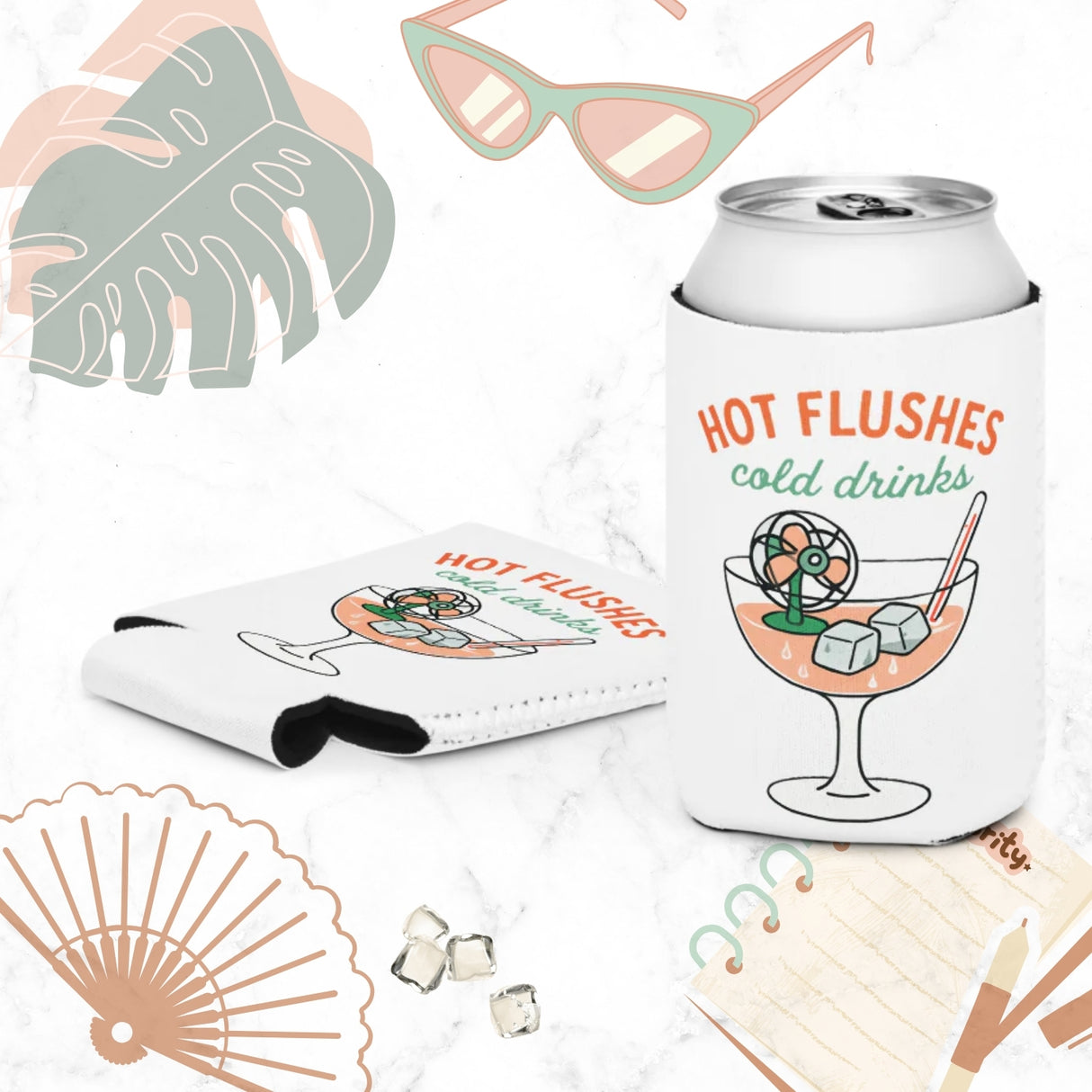 Hot Flushes, Cold Drinks Can Cooler - For the Menopause Warrior