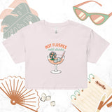 Hot Flushes, Cold Drinks Women's Pink Crop Top - For the Menopause Warrior