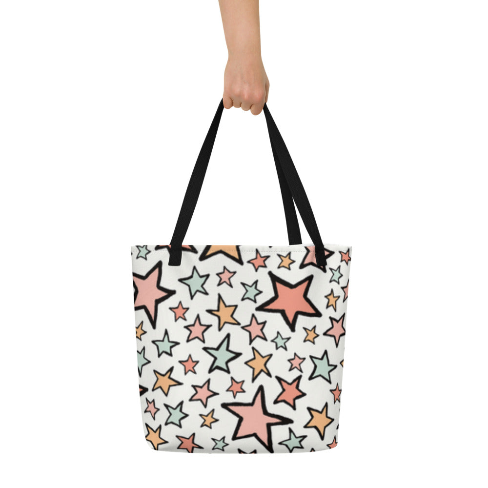 Starry Style XL Tote Bag - Oversized Playful Print Tote