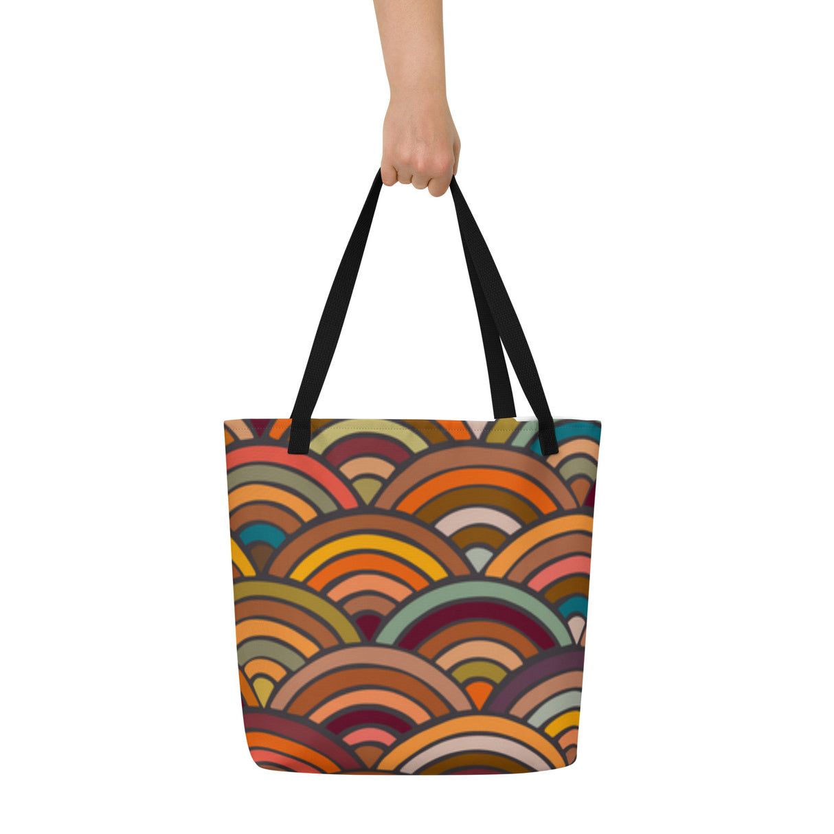 Retro Waves XL Tote Bag – Oversized Statement Tote