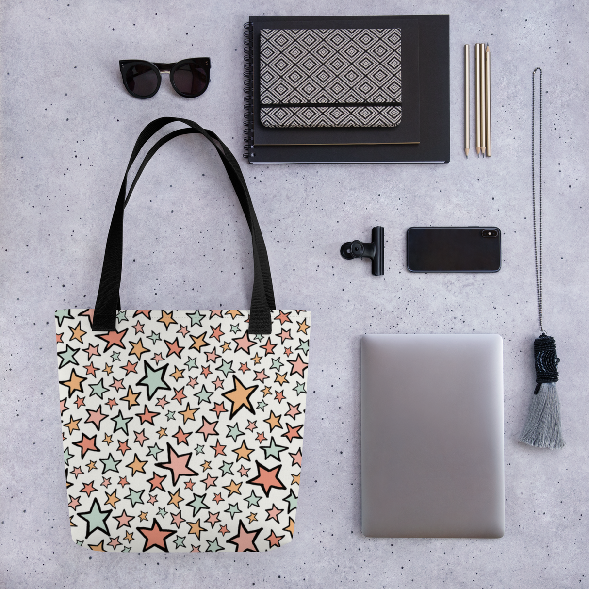 Starry Style Tote Bag – Everyday Playful Print Tote