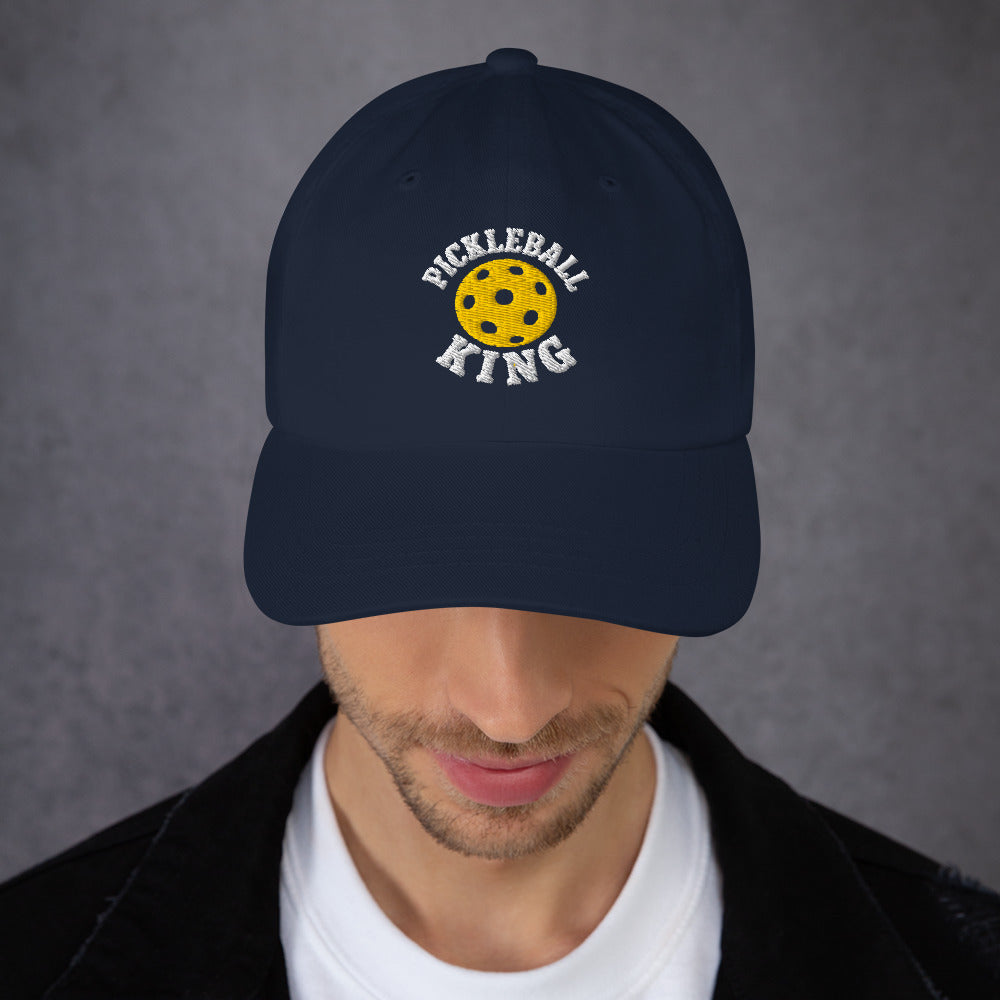 Pickleball King Embroidered Navy Classic Dad Cap - For the Pickleball Lover
