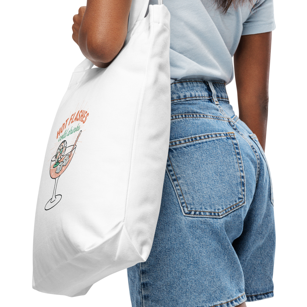 Hot Flushes, Cold Drinks Double Sided Cotton Tote Bag - For the Menopause Warrior