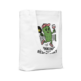 Dinking Responsibly Double Sided White Cotton Tote Bag - For the Pickleball Lover