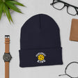 Navy embroidered cuffed beanie with Pickleball King logo