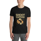 Shoot Happens Unisex Black T-Shirt - For the Clay Target Shooting Enthusiast