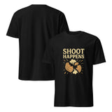 Shoot Happens Unisex Black T-Shirt - For the Clay Target Shooting Enthusiast