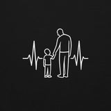 Father & Son Heartbeat Unisex Heavy Blend Black Hoodie – For the Dad Who Matters Most