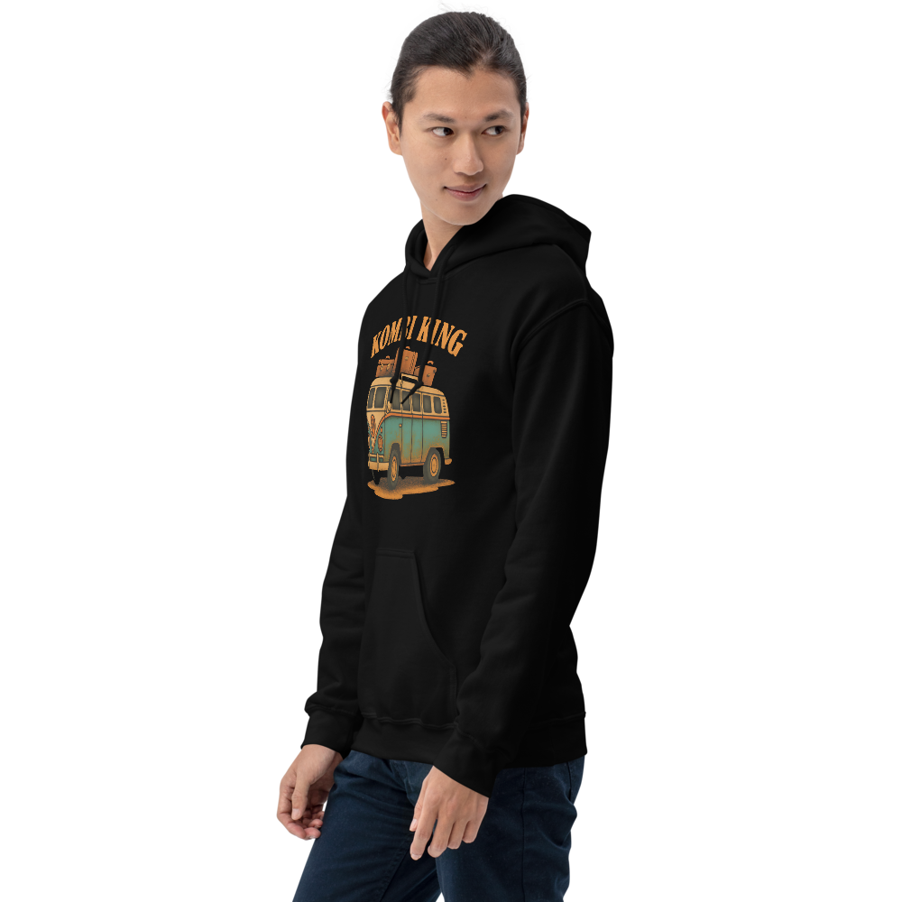 Kombi King Unisex Heavy Blend Black Hoodie - For the Vintage Van Lover