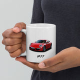 911 Edition White Glossy Mug – For the Porsche Lover