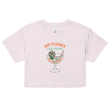 Hot Flushes, Cold Drinks Women's Pink Crop Top - For the Menopause Warrior