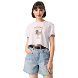Hot Flushes, Cold Drinks Women's Pink Crop Top - For the Menopause Warrior