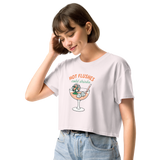 Hot Flushes, Cold Drinks Women's Pink Crop Top - For the Menopause Warrior